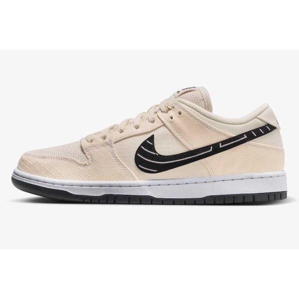 Albino &amp; Preto Nike SB Dunk Low Pro QS Pearl White...
