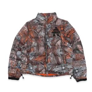 Chrome Hearts x Nike x Drake NOCTA Leather Cross Patch Puffer Jacket Multi