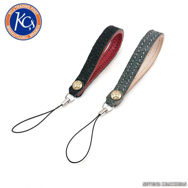ケイシイズ ケーシーズ KC,s 携帯ストラップ エレファント 象革 牛革 ブラック グレー ksf...