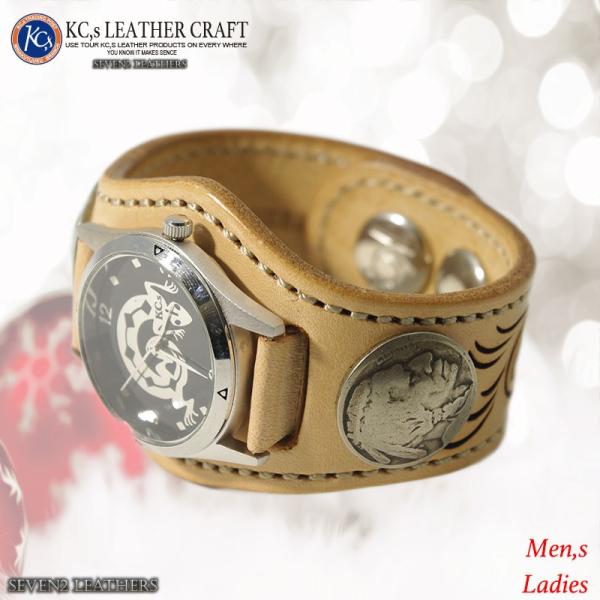 ケイシイズ ケーシーズ KC,s ブレスレット 腕時計 カービング 全 レザーブレス ４色 牛革 k...