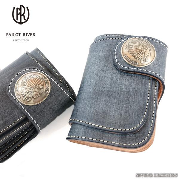 パイロットリバー PAILOTRIVER 限定販売 短財布 ショートウォレット メンズ レッドムーン...