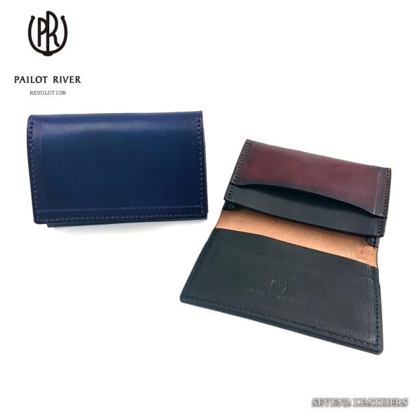 パイロットリバー PAILOTRIVER 名刺入れ 手染め 本革 カードケース 小さい財布 メンズ ...