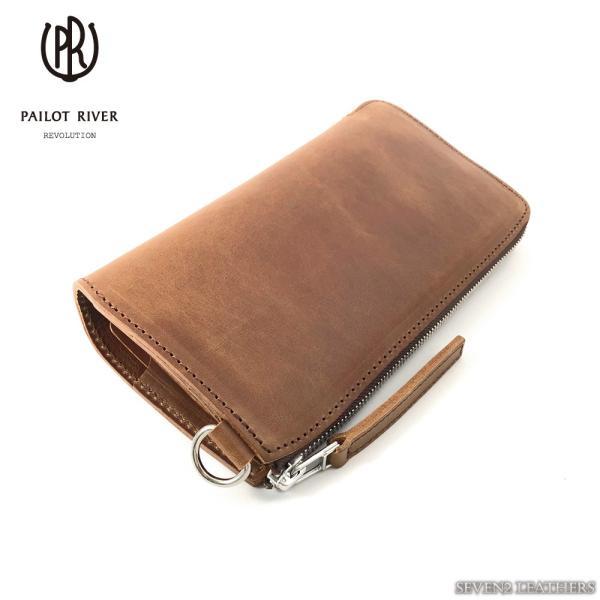 パイロットリバー PAILOT RIVER 長財布 ロングウォレット L型ファスナー メンズ イタリ...