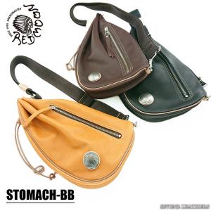 レッドムーン REDMOON ボディバッグ ショルダーバック バイカーズ 巾着 全5色 男女兼用 牛革 コンチョ STOMACH-BB rm2020  プレゼント