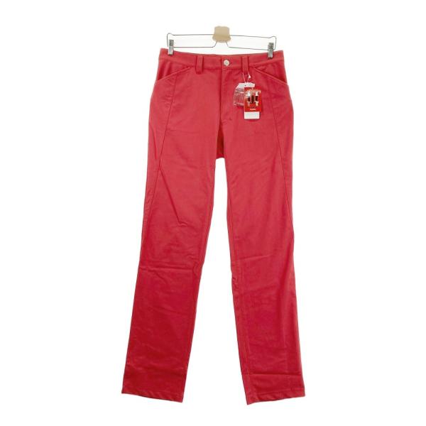 【新品】M.U SPORTS エムユースポーツ  ノータックパンツ  レッド系 50 ゴルフウェア ...