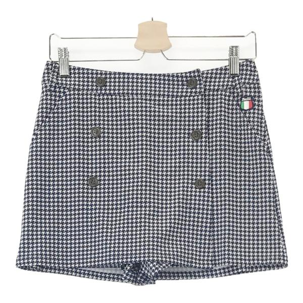 PAR72 パーセッタンタドゥエ  インナー付 ストレッチスカート 千鳥柄 ネイビー系 S ゴルフウ...