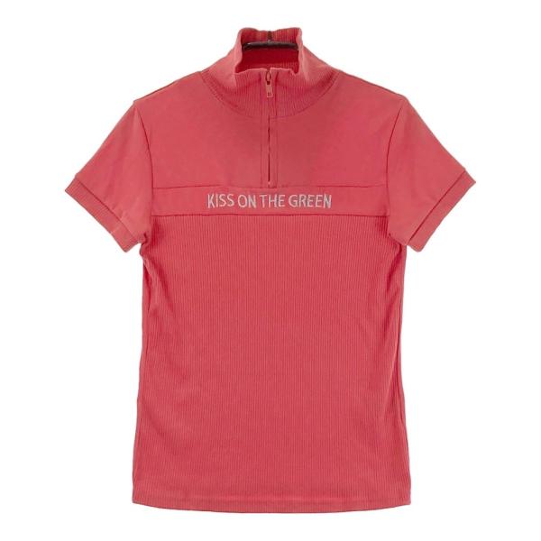 KISS ON THE GREEN キスオンザグリーン  ハーフジップ半袖シャツ  レッド系 M ゴ...