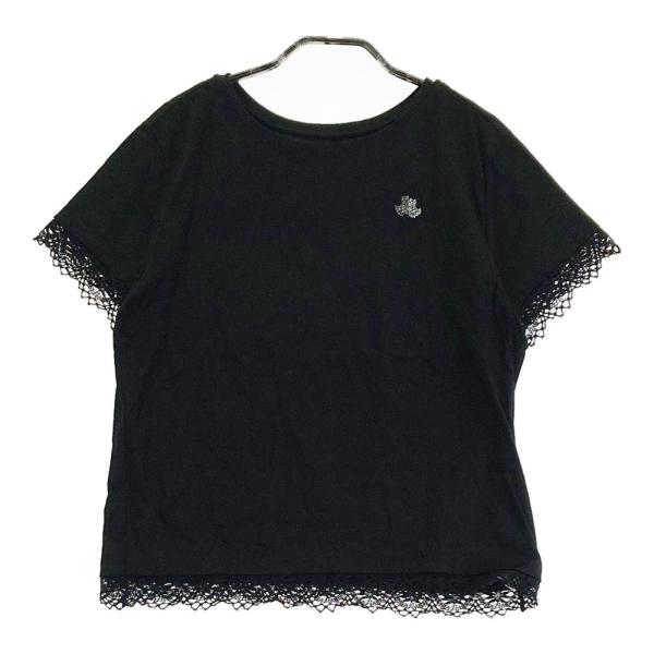 BLACK&amp;WHITE ブラックアンドホワイト  半袖Tシャツ  ブラック系 L ゴルフウェア レデ...