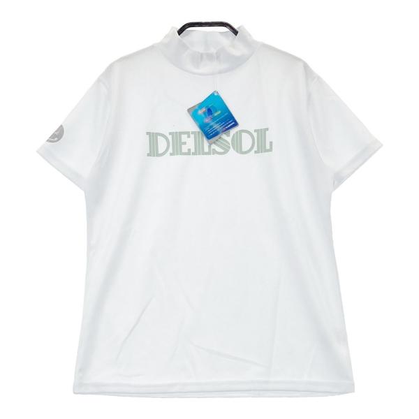 DELSOL デルソル  ハイネック 半袖Tシャツ  ホワイト系 L ゴルフウェア レディース