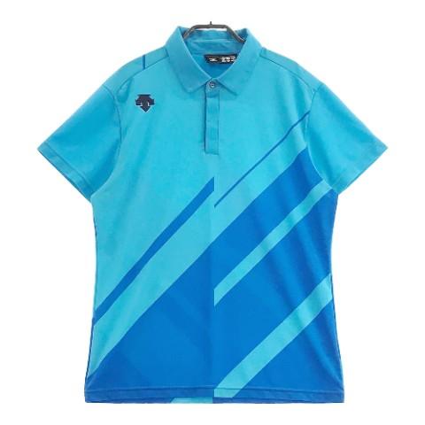 DESCENTE GOLF 半袖ポロシャツ ブルー系 XO ゴルフウェア メンズ デサントゴルフ  