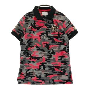 サイズ：L MUNSING WEAR マンシングウェア  半袖ポロシャツ プリント  ブラック系 [240101433671] ゴルフウェア メンズ ストスト サイズ：L MUNSING WEAR マンシングウェア 半袖ポロシャツ