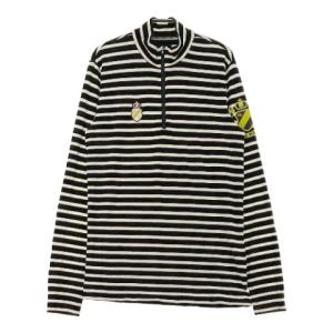 ジャンボ333 半袖Tシャツ レッド×黒 ボーダー ジャンボ尾崎 Vネック