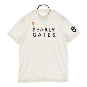 PEARLY GATES パーリーゲイツ  ハイネック 半袖Tシャツ ロゴ  ホワイト系 6 ゴルフウェア メンズ｜stst-used