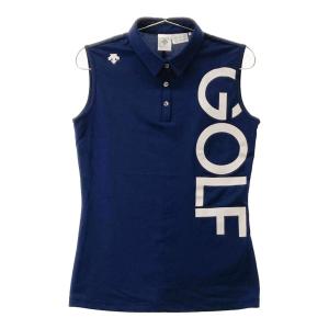 サイズ：L DESCENTE GOLF デサントゴルフ  ノースリーブポロシャツ  ブルー系 [240101471611] ゴルフウェア レディース ストスト サイズ：L DESCENTE GOLF デサントゴルフ ノースリーブ