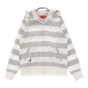 サイズ：LL LE COQ GOLF ルコックゴルフ  中綿切替 防風 ニット ジップジャケット ボーダー柄 グレー系 [240101415686] ゴルフウェア レディース ストスト le coq sportif GOLF LE COQ ルコックゴルフ 中綿切替 防風