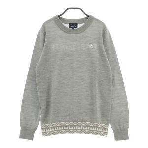 PEARLY GATES パーリーゲイツ 2022年モデル クルーネック長袖ニットセーター グレー系 0 ゴルフウェア レディース