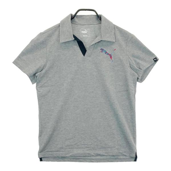 PUMA GOLF プーマゴルフ  半袖ポロシャツ スキッパー  グレー系 S ゴルフウェア メンズ