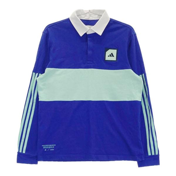 ADIDAS GOLF アディダスゴルフ 2022年 長袖ポロシャツ  ブルー系 M ゴルフウェア ...