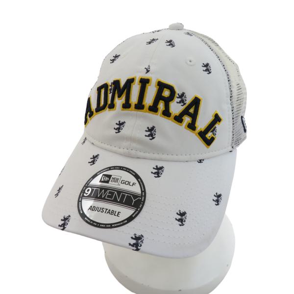 NEW ERA ニューエラ ×ADMIRAL メッシュ キャップ 総柄 ホワイト系  メンズ