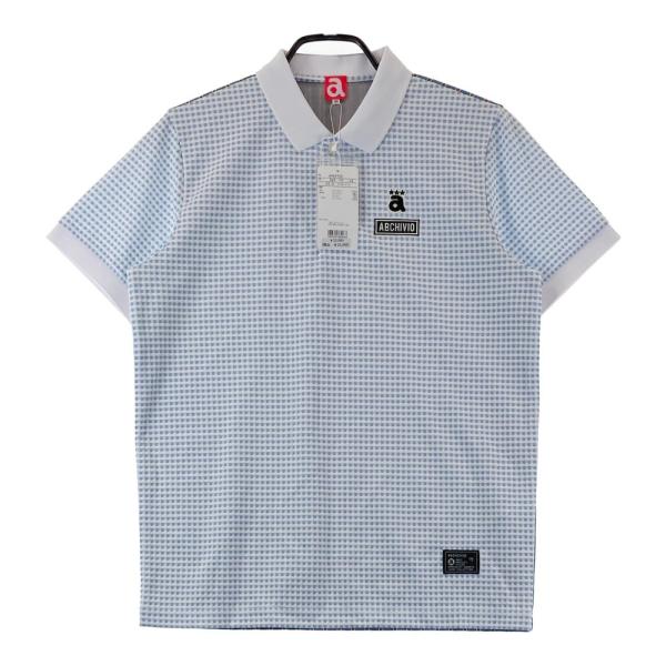 【新品】ARCHIVIO アルチビオ  半袖ポロシャツ 総柄 ブルー系 46 ゴルフウェア メンズ