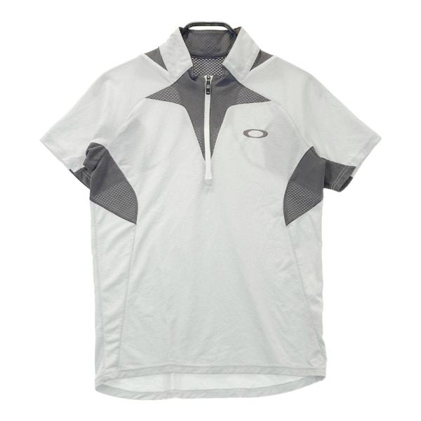 OAKLEY オークリー 433016JP ハーフジップ 半袖Tシャツ 総柄 ホワイト系  ゴルフウ...