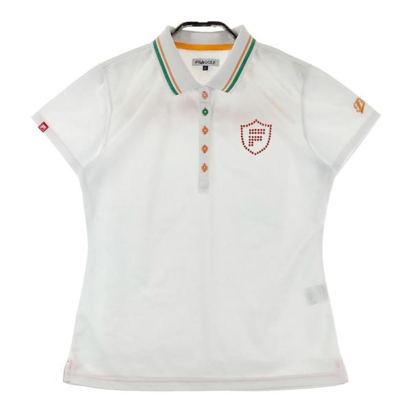 FILA GOLF フィラゴルフ  半袖ポロシャツ  ホワイト系 L ゴルフウェア レディース