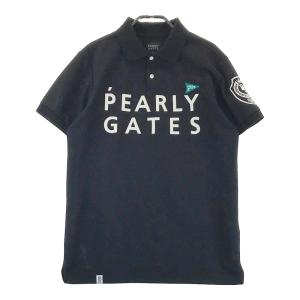 PEARLY GATES パーリーゲイツ 30周年 半袖ポロシャツ ワッペン  ブラック系 5 ゴルフウェア メンズ｜stst-used