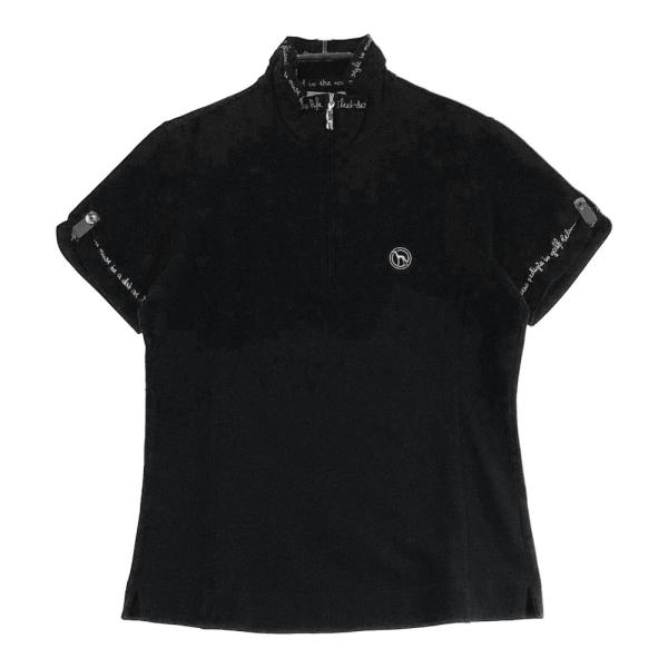 ADABAT アダバット  ハーフジップ 半袖Tシャツ  ブラック系 38 ゴルフウェア レディース