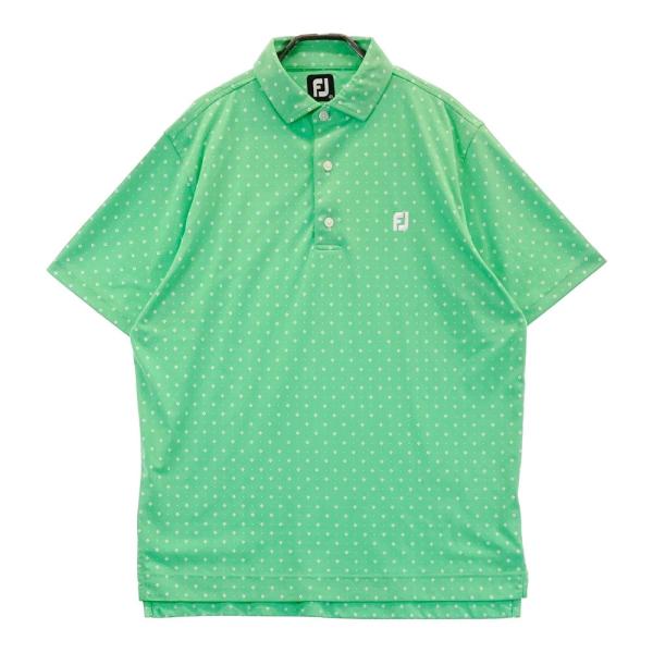 FOOT JOY フットジョイ  半袖ポロシャツ 総柄 グリーン系 2XL ゴルフウェア メンズ