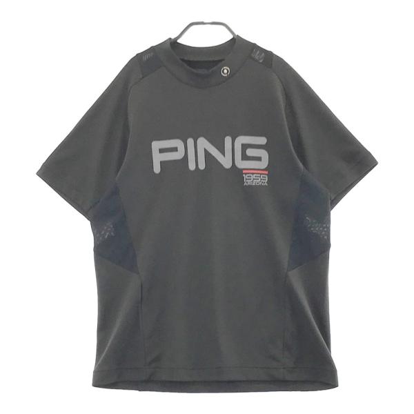 PING ピン  半袖ハイネックTシャツ  ブラック系 L ゴルフウェア メンズ