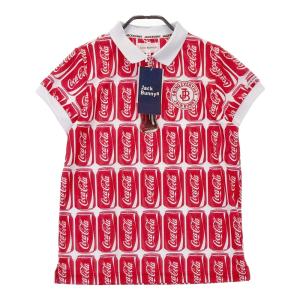 【新品】JACK BUNNY ジャックバニー × Coca-Cola 半袖ポロシャツ ワッペン レッド系 0 ゴルフウェア レディース