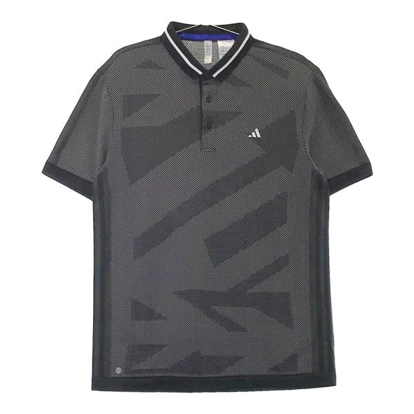 ADIDAS GOLF アディダスゴルフ  半袖ポロシャツ 総柄 ブラック系 XL ゴルフウェア メ...
