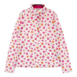 サイズ：38 LANVIN SPORT ランバン スポール  半袖ポロシャツ プリント  レッド系 [240101459978] ゴルフウェア レディース ストスト LANVIN SPORT ランバン スポール 半袖ポロシャツ レッド系 38
