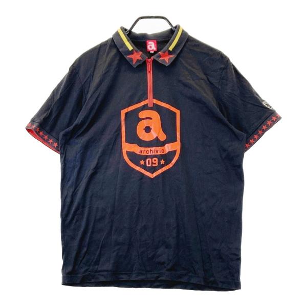 ARCHIVIO アルチビオ  ハーフジップ 半袖ポロシャツ  グレー系 50 ゴルフウェア メンズ