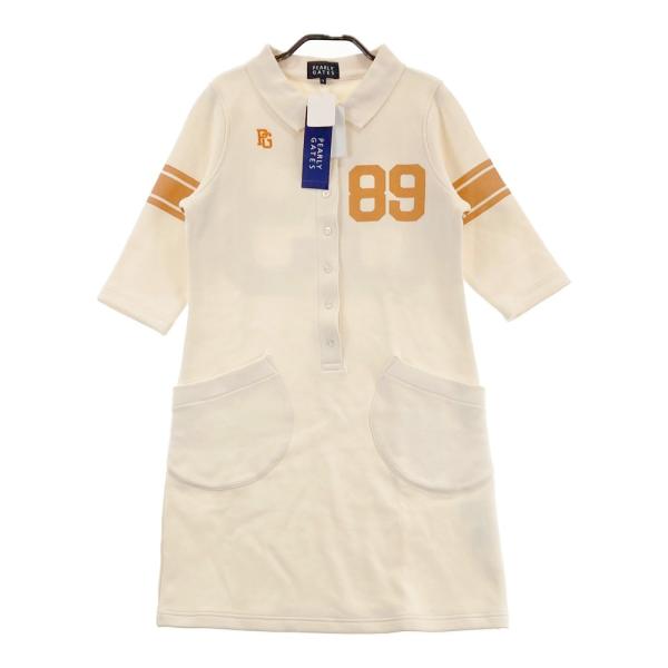 【新品】PEARLY GATES パーリーゲイツ  五分袖ワンピース  ベージュ系 0 ゴルフウェア...