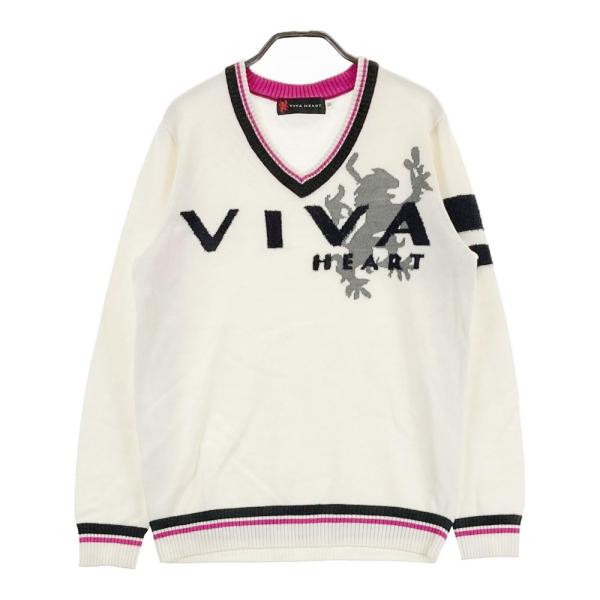VIVA HEART ビバハート  ニットセーター  ホワイト系 50 ゴルフウェア メンズ