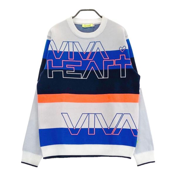 VIVA HEART ビバハート  ニットセーター  ブルー系 48 ゴルフウェア メンズ