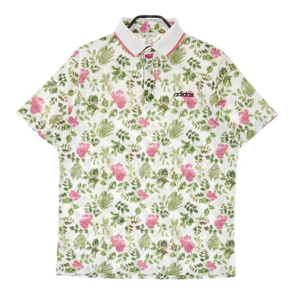 ADIDAS GOLF アディダスゴルフ  半袖ポロシャツ 花柄 ホワイト系 O ゴルフウェア メン...