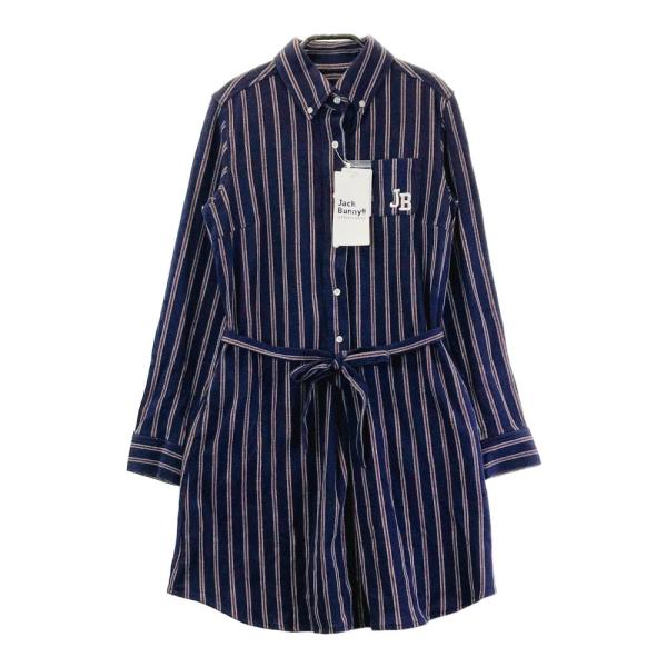 【新品】JACK BUNNY ジャックバニー  長袖ワンピース ストライプ柄 ネイビー系 1 ゴルフ...