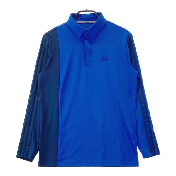 ADIDAS GOLF アディダスゴルフ  長袖ポロシャツ ボタンダウン  ネイビー系 L ゴルフウ...