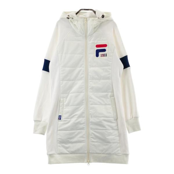 FILA GOLF フィラゴルフ  フード付き 中綿 長袖ジップワンピース  ホワイト系 M ゴルフ...