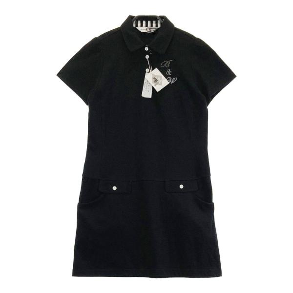 【新品】BLACK&amp;WHITE ブラックアンドホワイト  半袖ワンピース  ブラック系 1 ゴルフウ...