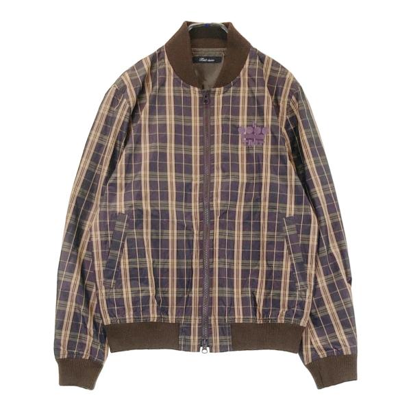 TMT CLASSIC ティーエムティークラシック  長袖 ジップジャケット チェック柄 ブラウン系...