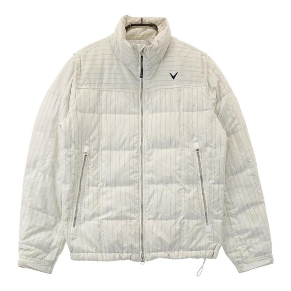 CALLAWAY キャロウェイ  蓄熱裏地付き ダウンジャケット ストライプ柄 ベージュ系 M ゴル...