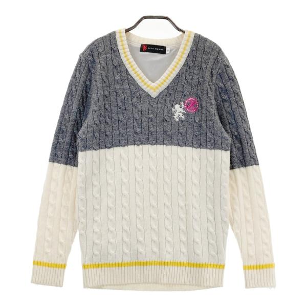 VIVA HEART ビバハート  ニットセーター 裏地付  ホワイト系 50 ゴルフウェア メンズ