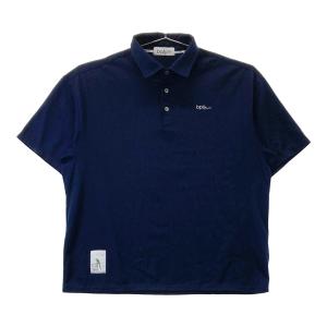 nano universe golf ナノユニバースゴルフ 半袖ポロシャツ ネイビー系 L ゴルフウェア メンズ