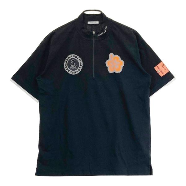 MARK&amp;LONA マークアンドロナ  ハーフジップ 半袖Tシャツ  ブラック系 50 ゴルフウェア...