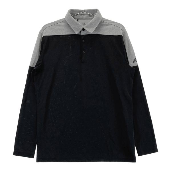 ADIDAS GOLF アディダスゴルフ H43768 長袖ポロシャツ  ブラック系 L ゴルフウェ...