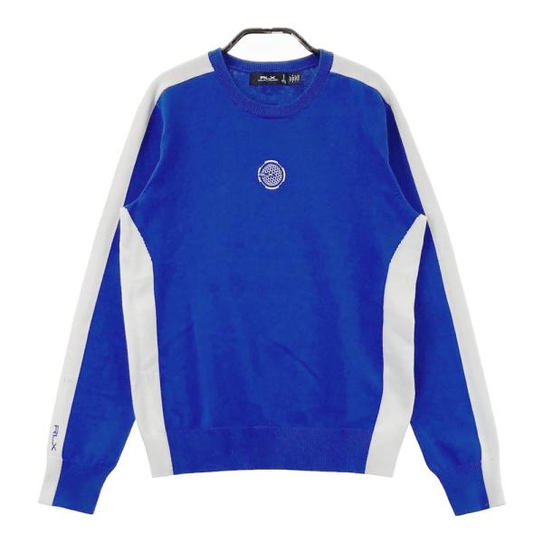 RLX ラルフローレン  バイカラー 長袖ニットセーター  ブルー系 S ゴルフウェア レディース