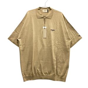【新品】RENOMA GOLF レノマゴルフ ハーフジップ ニット 半袖ポロシャツ ベージュ系 L ゴルフウェア メンズ